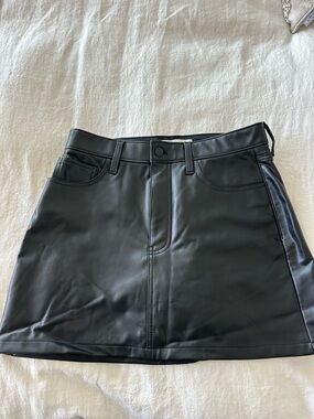 Abercrombie & Fitch Black Faux Leather Mini Skirt